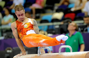 Azərbaycan gimnastı Oleq Stepko Avropa Oyunlarında gümüş medal qazandı. Bakı, Azərbaycan, 18 iyun 2015